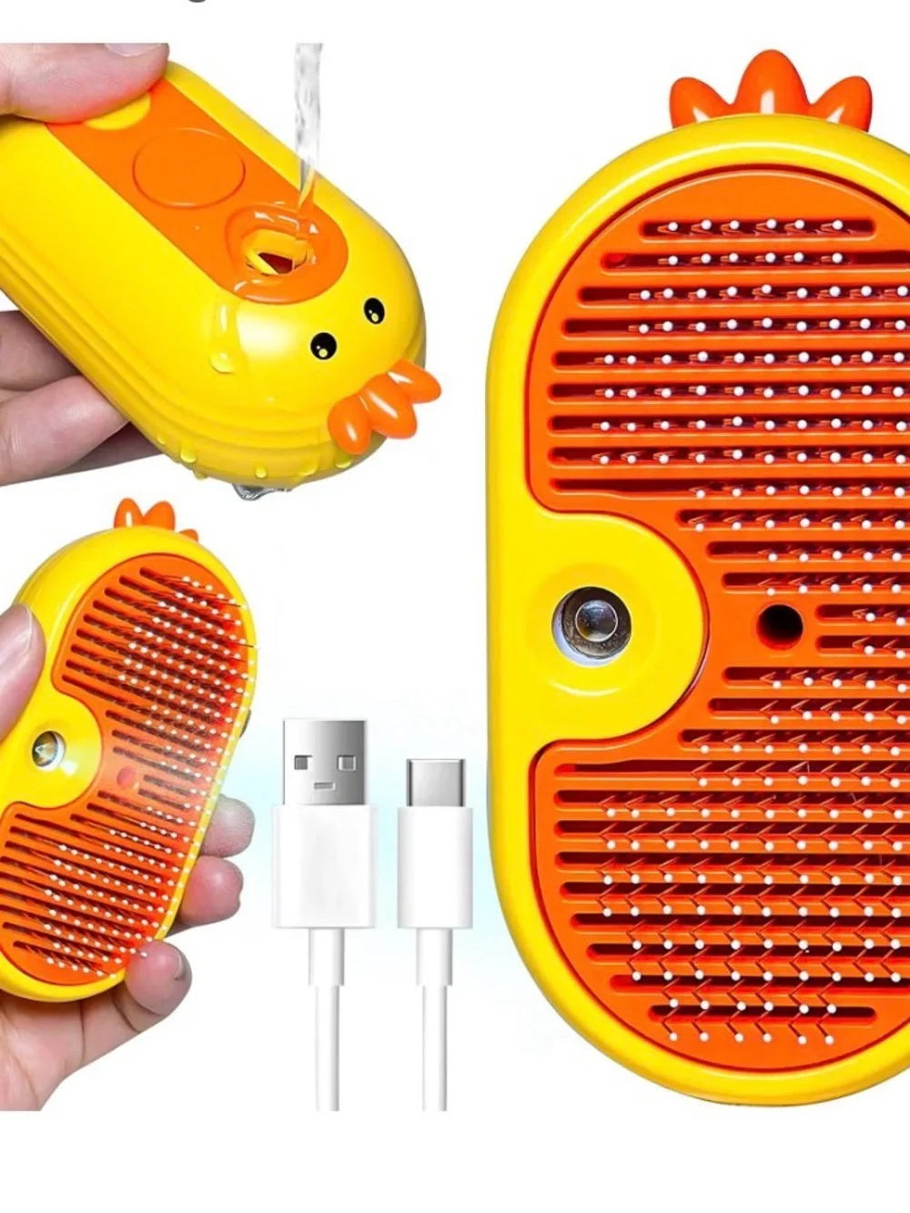 Rechargeable 3-in-1 Steamy Pet Brush Cleanser Set of 2